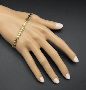 lot 32 image: Happy Hearts Beautiful Double Rope-Heart Link Bracelet 14k Yellow Gold  Made by Aurafin High-end Mfg $1,650 Retail