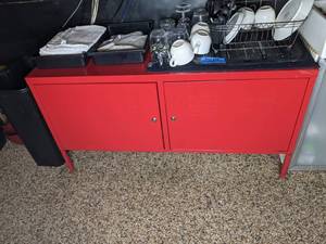 lot 174 image: Red Metal Ikea PS Cabinet