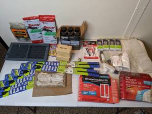 lot 46 image: Mixed Lot  Outlets, Sanding Block, Drain Cleaner Sticks, Wire, Pest Control Supplies and More (Most are NEW)