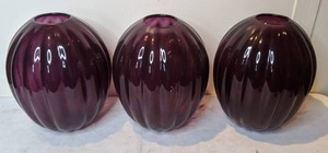 lot 50 image: Set of 3 IKEA VORLIKT Vases-Purple