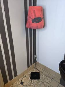 lot 95 image: Floor Lamp with Red Lantern Pattern Shade