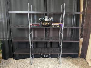 lot 182 image: Tall Etagere 4 Tier Industrial Style Bookshelf