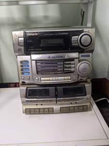 lot 78 image: AIWA AM FM Dual Cassette CD Player with JVC Speakers