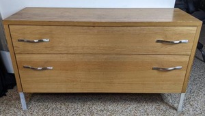 lot 57 image: Light Wood Two Drawer Low DresserCredenza