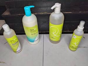 lot 157 image: Lot of 4 NEW DevaCurl Haircare Products Arc Angel Gel, No-Poo Decadence Cleanser, Low-Poo Cleanser, No-Comb Detangling Spray