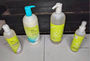 lot 158 image: Lot of 4 NEW DevaCurl Haircare Products Arc Angel Gel, No-Poo Decadence Cleanser, Low-Poo Cleanser, No-Comb Detangling Spray