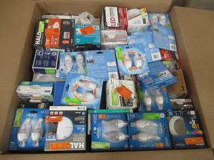 MIXED PALLET (Approximately 120  Pieces) OF LIGHTBULBS, FIXTURES AND MORE - GREAT FOR RESALE