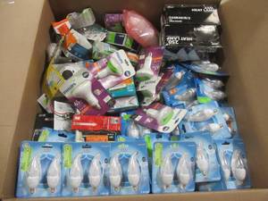MIXED PALLET (Approximately 140  Pieces) OF LIGHTBULBS, FIXTURES AND MORE - GREAT FOR RESALE