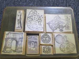 lot of 8 stampers moon, flying sauc...