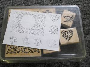 lot of 6 stampers butterfly, hearts...