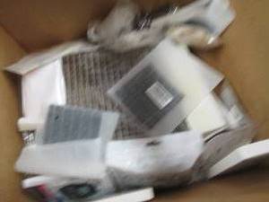 box of shelving, furniture cover an...