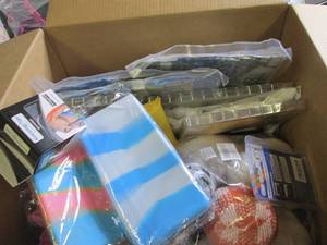 box of fidget toys, pumpkins and mo...