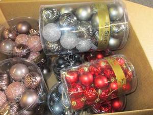 box of christmas balls ...