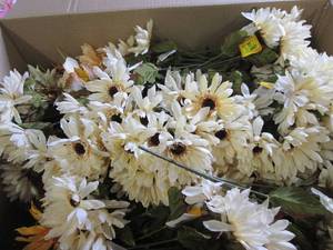box of fake flowers ...
