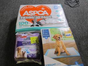 lot of dog training pads ...