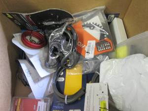 lot of bike bike hooks, locks , cab...