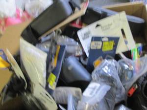 box of bike phone holders, bags, be...