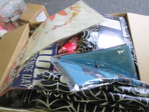 lot of peva table cloths and pillow...