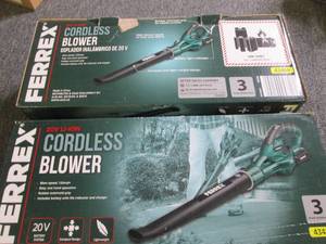 2 ferrex 20 volt cordless blowers b...