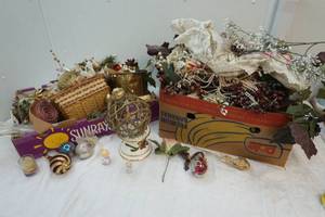 Christmas and silk flower decor