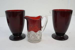glasses and creamer pitcher