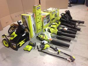 Mix Lot of Ryobi Tools (Jet Fan Blowers, Backpack Blowers, Pressure Washer, Snow Blower, etc) various conditions review all pictures