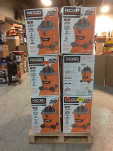 Pallet of Ridgid Shop Vacuums (various sizes and conditions) review all pictures