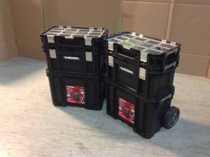 Lot of 2 Husky 22 in. Connect Rolling System Tool Boxes (good condition) review all pictures