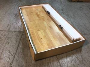 Adjustable Height Work Table Solid Wood Top 62 Inches Steel Frame by Husky (good condition review all pictures)