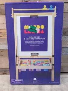 lot 30 image: 2-sided Dry EraseChalkboard Collapsible Easel with No-Spill Paint Cups and Art Clips - Mondo Llama