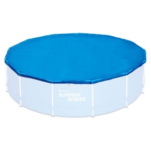 lot 34 image: Summer Waves Above Ground Round Pool Cover, Blue