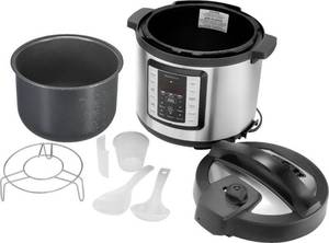lot 62 image: Insignia - 6qt Multi-Function Pressure Cooker - Stainless Steel