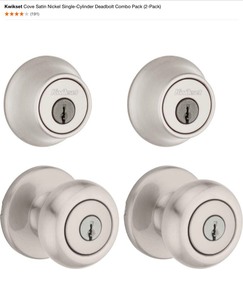lot 23 image: Assorted Colors & Designs of Kwikset Keyed Entry, BedBath & HallCloset Door KnobsLevers & Deadbolt Kits. See Pictures