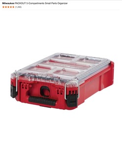 lot 26 image: Milwaukee PACKOUT 5-Compartments Small Parts Organizer & Drawer Dividers for PACKOUT 2-Drawer Tool Box. See Pictures