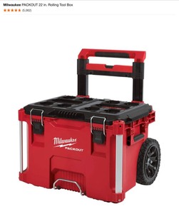 lot 64 image: Milwaukee PACKOUT 22 in. Rolling Tool Box. See Pictures
