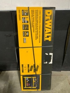 lot 72 image: DEWALT Yellow 2-Shelf Garage Storage Workbench Kit. See Pictures