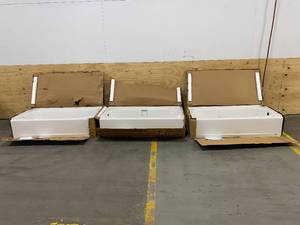 lot 61 image: AMERICAN STANDARD Lot of 3- Princeton 60 in. Right Hand Drain Rectangular Alcove Bathtubs in White