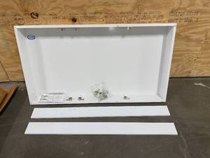 lot 94 image: JENSEN 255048 Horizon Frameless Medicine Cabinet, Tri-View Recessed Mount, 48-Inch by 28-Inch
