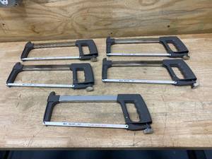 lot 122 image: Lot of 5 12 Hacksaws with Blades (Made in the U.SA)