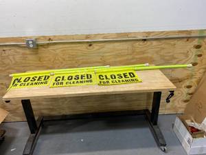 lot 139 image: Lot of 3 Closed for Cleaning Signs For Doorways