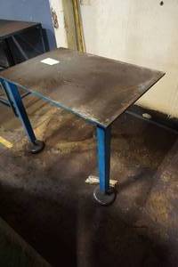 lot 13 image: Heavy Duty 3 Leg Steel Workstation Table