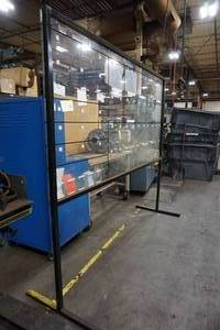 lot 16 image: Plexi-Glass Job Board with Metal Frame and Legs
