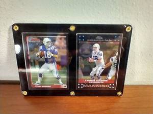 2 Peyton Manning Chrome Cards in Plaque