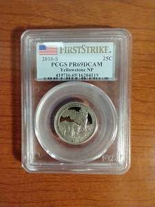 2010-S First Strike PR69 National Parks Quarter - Yellowstone