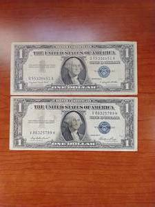2 Silver Certificate $1 Notes