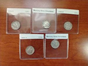 5 Mercury Dimes