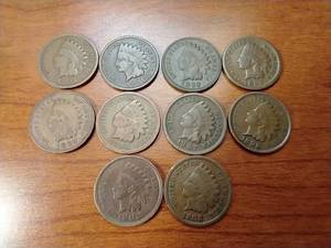 10 Indian Head Pennies