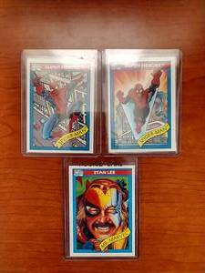 3 1990 Marvel Chase Cards - Spiderman & Stan Lee