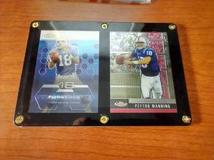 2 Peyton Manning Cards in Plaque