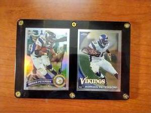 2 Adrian Peterson Chrome Cards in Plaque